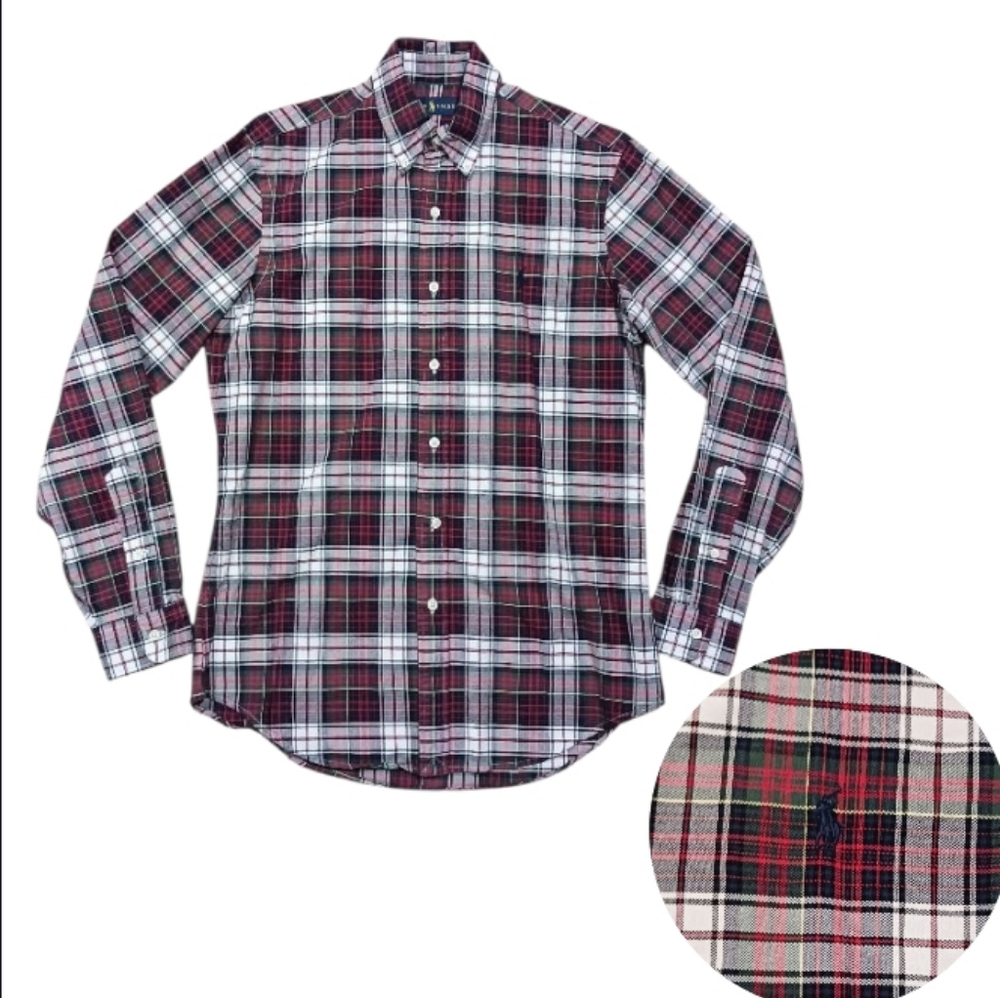 Ralph Lauren Button Down Plaid Tartan Shirt Polo Pony